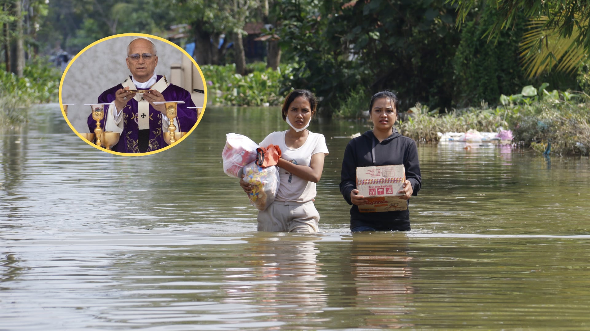 Papa León XIV. Foto: Chris McGrath/Getty Images.Inundaciones en Indonesia. Foto: Riski Cahyadi/Anadolu via Getty Images)