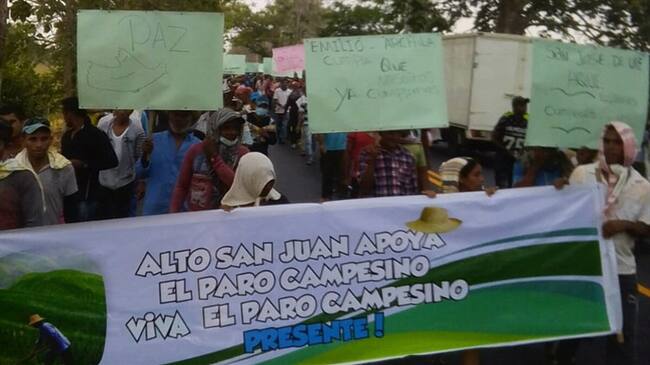 Más de mil personas se suman al paro campesino en Córdoba. Foto: Cortesía
