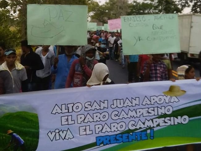 Más de mil personas se suman al paro campesino en Córdoba. Foto: Cortesía