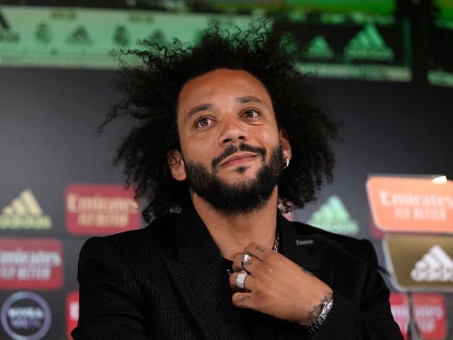 Marcelo en su despedida del Real Madrid. (Photo by Pierre-Philippe MARCOU / AFP) (Photo by PIERRE-PHILIPPE MARCOU/AFP via Getty Images)