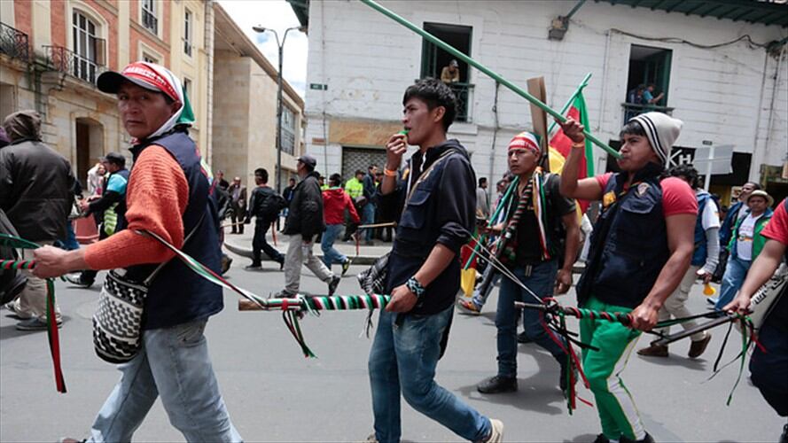 Indígenas Misak marcharán para pedir diálogos con comunidades Nasa en Cauca. Foto: Colprensa