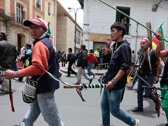 Indígenas Misak marcharán para pedir diálogos con comunidades Nasa en Cauca. Foto: Colprensa