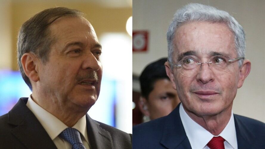 Presidente de la JEP, Eduardo Cifuentes, y expresidente Álvaro Uribe. Foto: Colprensa-Externos / Colprensa - Camila Díaz