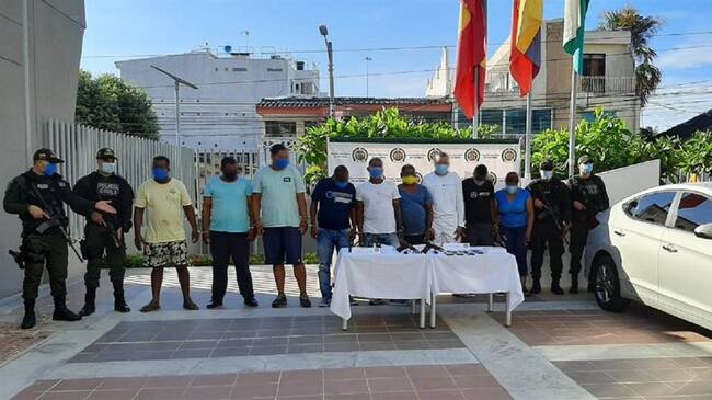Las capturas se dieron en cuatro cárceles, en los barrios Nelson Mandela y Nuevo Porvenir, y en Bocachica, zona insular de Cartagena.. Foto: Cortesía Policía Metropolitana