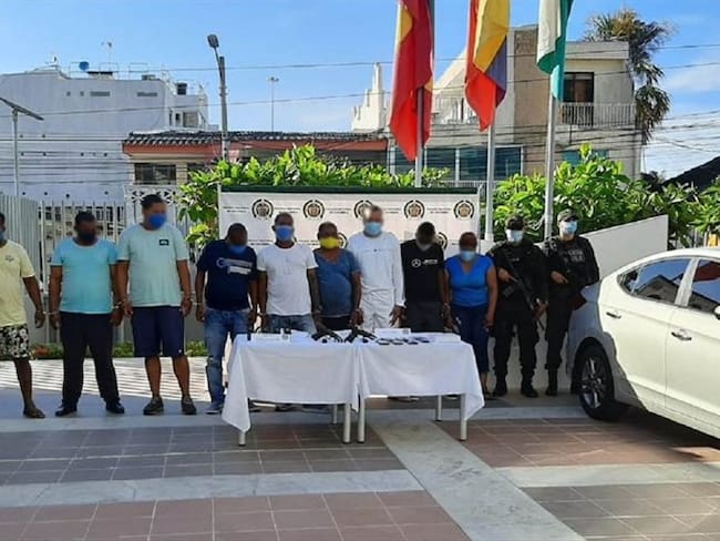 Las capturas se dieron en cuatro cárceles, en los barrios Nelson Mandela y Nuevo Porvenir, y en Bocachica, zona insular de Cartagena.. Foto: Cortesía Policía Metropolitana