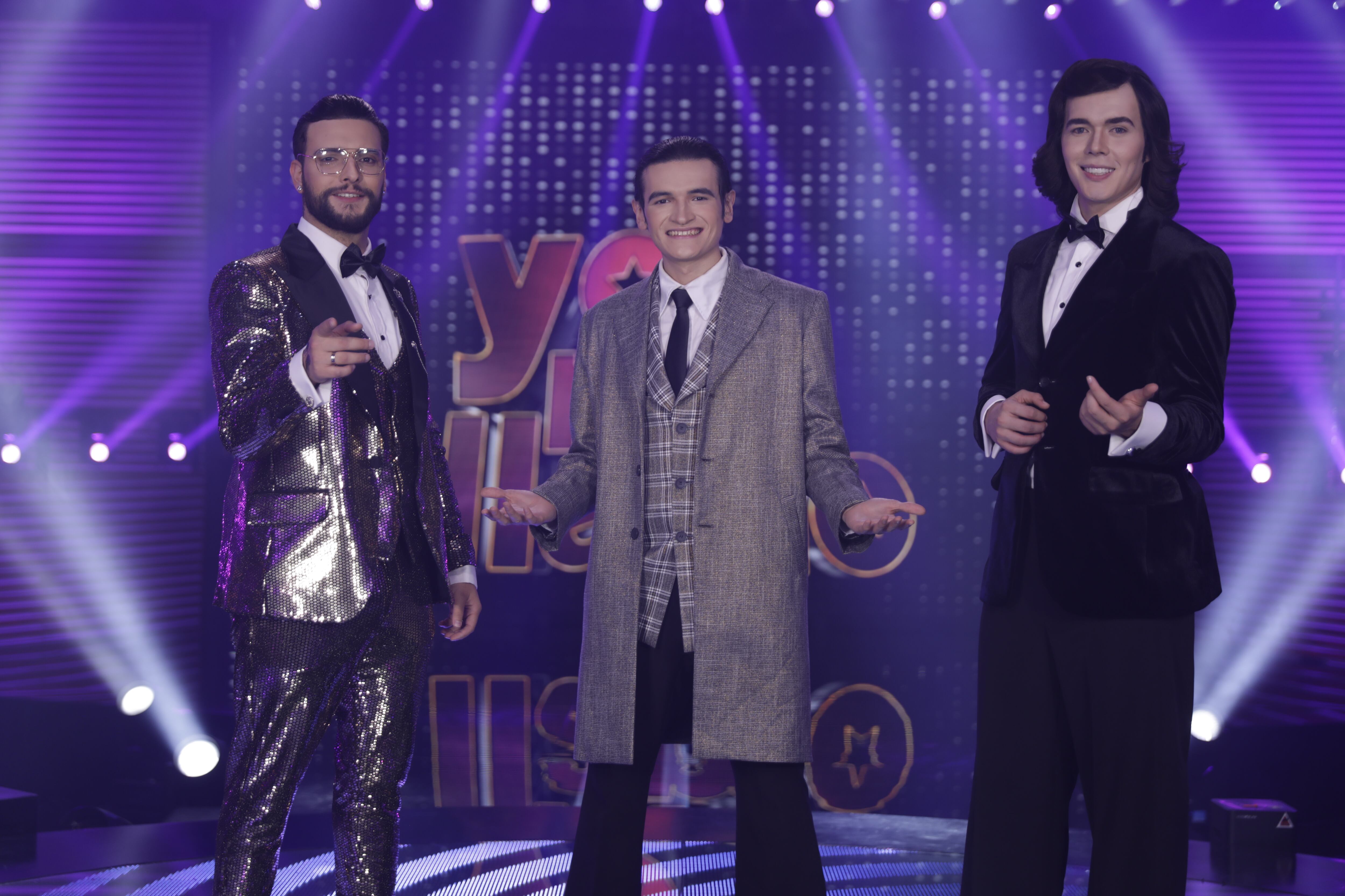 Leonardo Favio, Camilo Sesto y Maluma, los imitadores finalistas en 'Yo me llamo' 2022. Foto: Colprensa