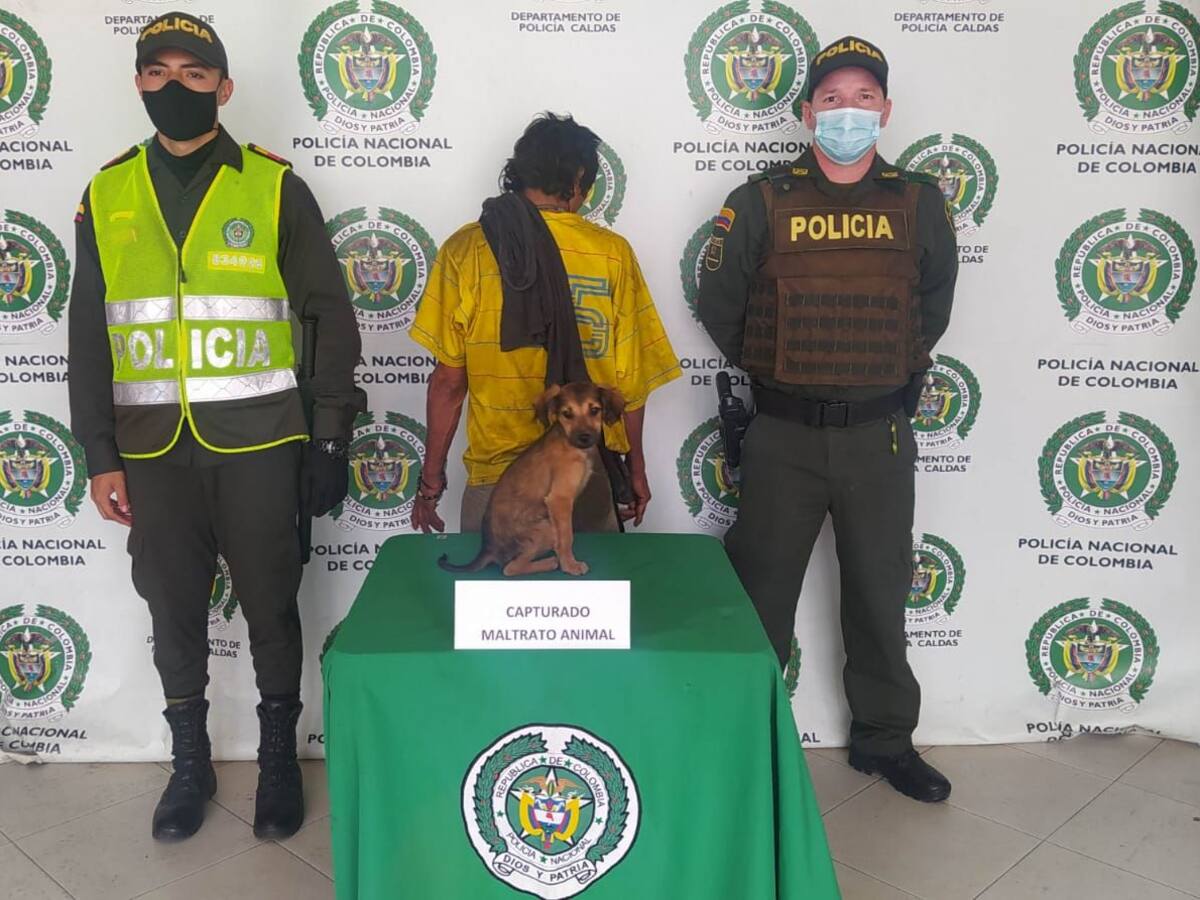 Hombre maltrataba a su perro y el animal lo acompañó en el momento de su captura
