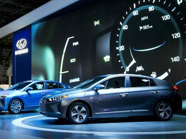 Hyundai, exposición de vehículos eléctricos . Foto: Associated Press - AP