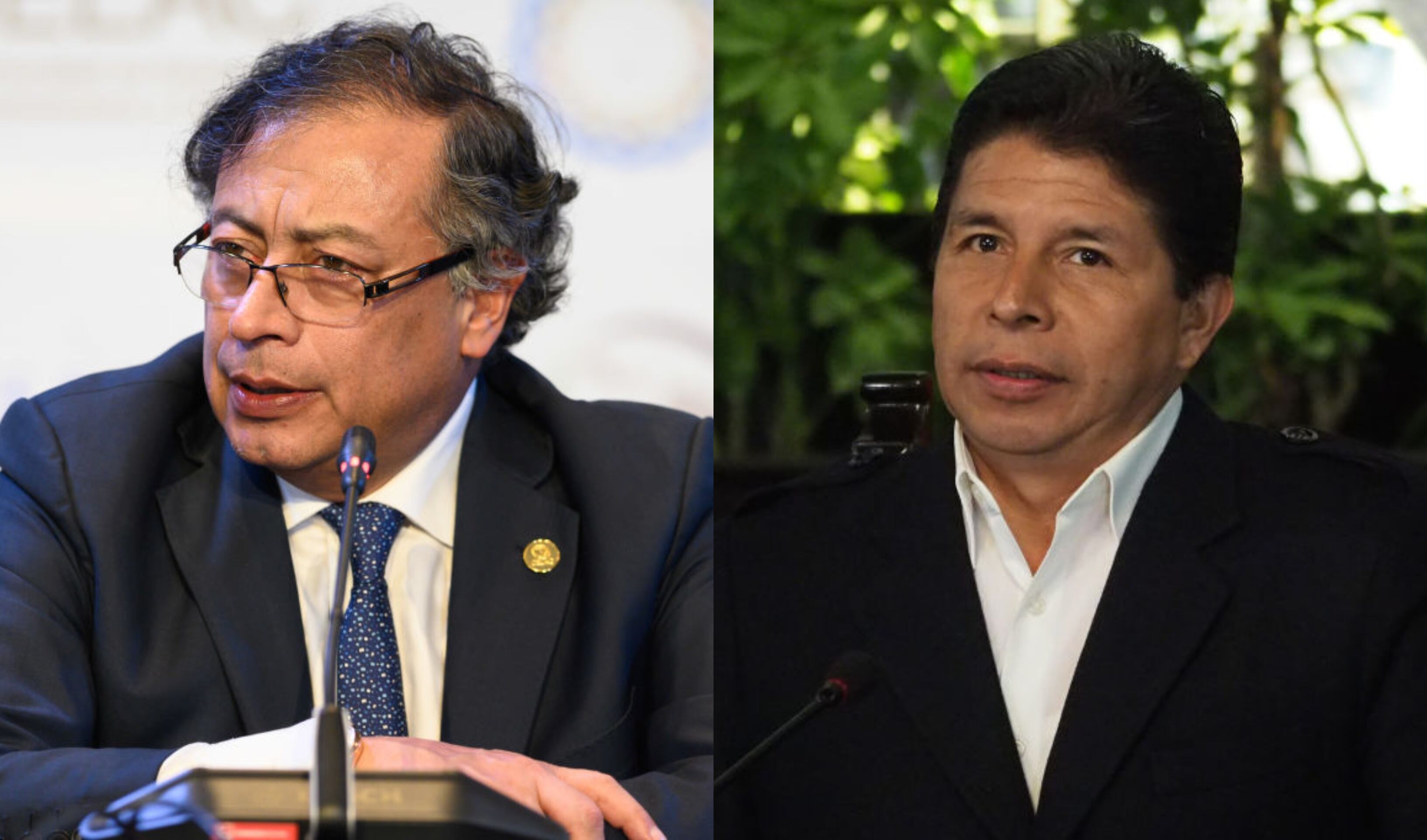 Presidente Gustavo Petro y expresidente de Perú, Pedro Castillo. Fotos: GettyImages