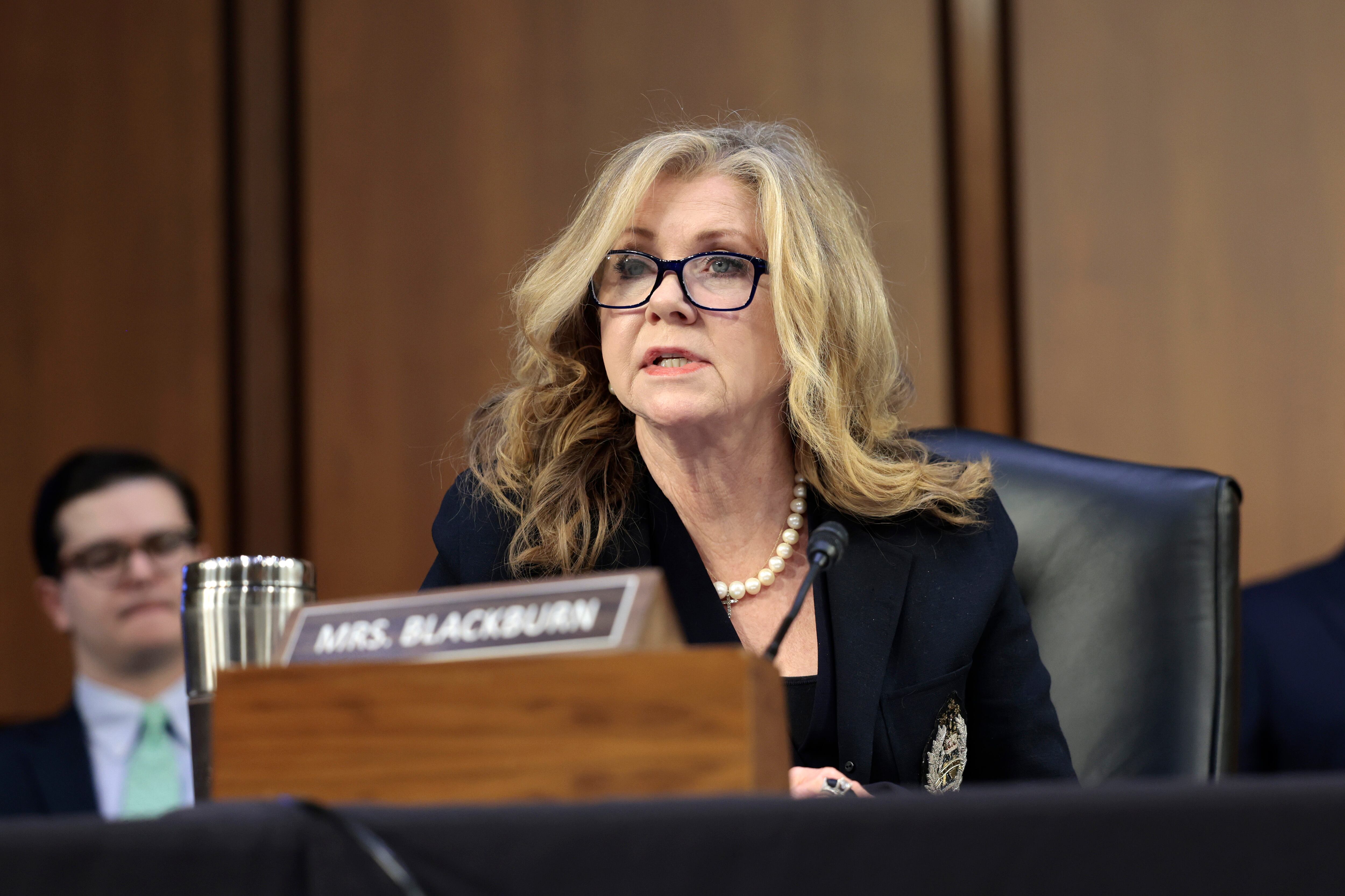 Senadora estadounidense Marsha Blackburn. (Photo by Anna Moneymaker/Getty Images).