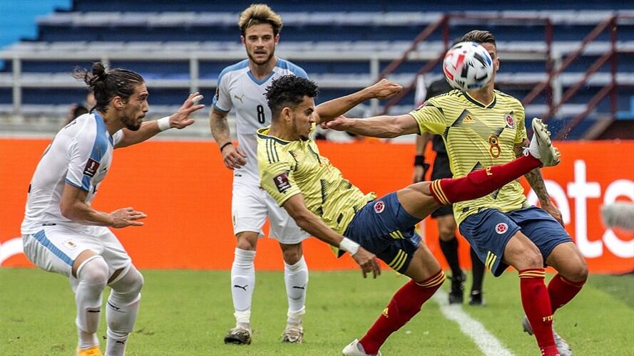 Uruguay goleó a Colombia por 3-0 en el partido de la tercera fecha del clasificatorio sudamericano para el Mundial de Catar-2022. Foto: Federación Colombiana de Fútbol