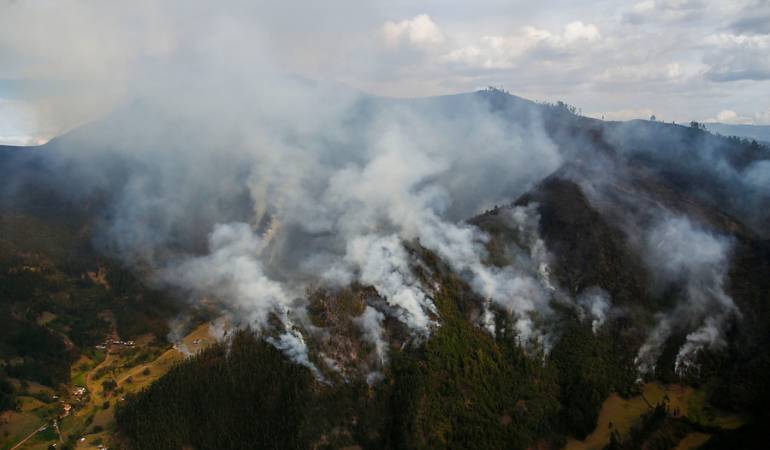 En lo corrido del año 38 municipios en Boyacá se encuentran en alerta roja por incendios forestales, de los cuales, tres de ellos permanecen activos / Foto. Suministrada.