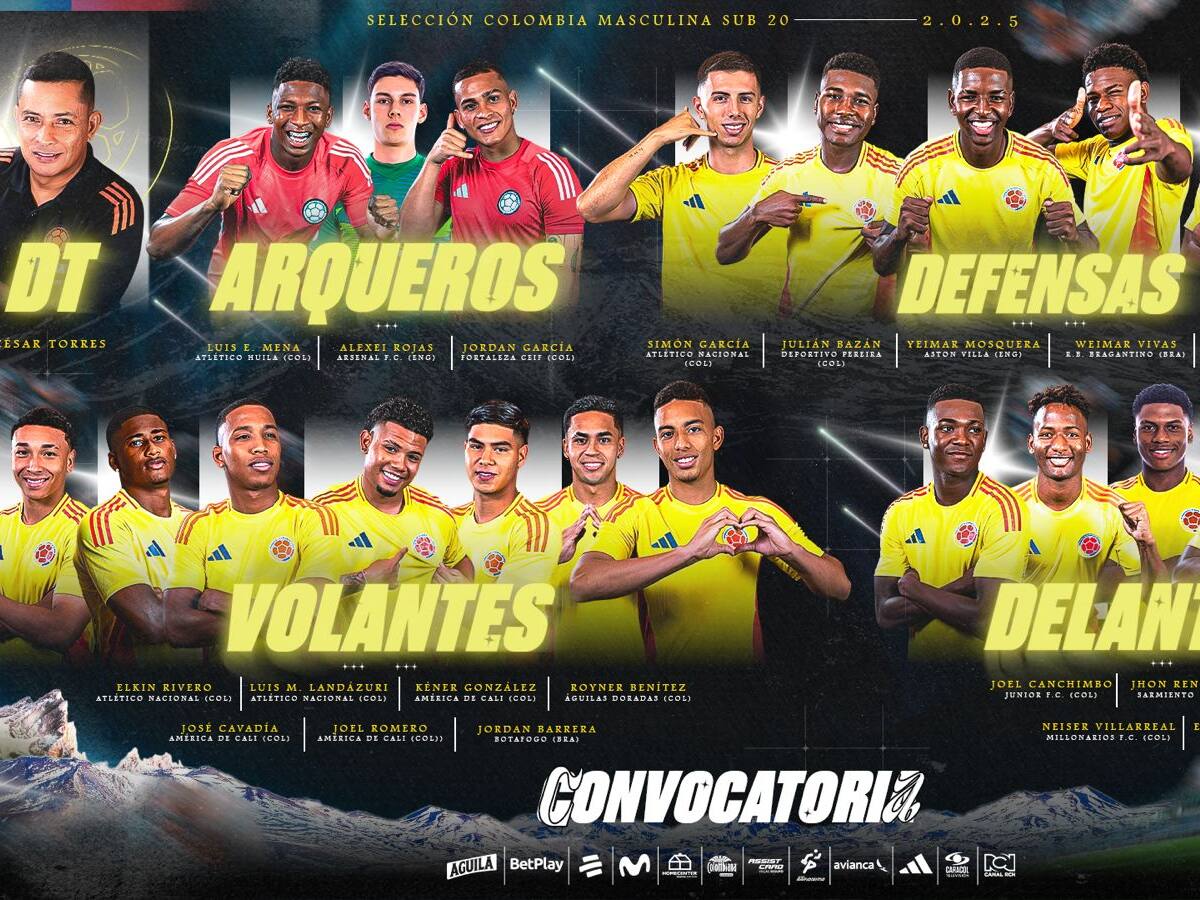 Esta es la convocatoria de la selección Colombia Sub 20 para el Mundial de la categoría