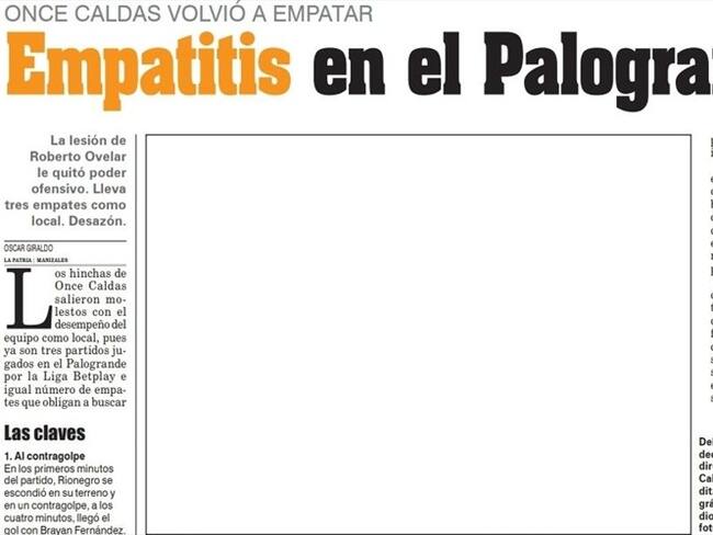 Editor de Deportes de ‘La Patria’ aclara inconveniente con el Once Caldas