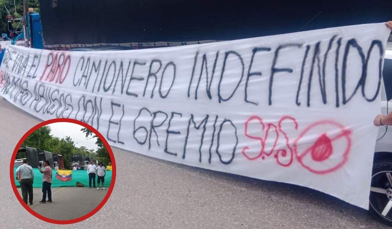 Paro camionero en la vía Cúcuta - Bucaramanga.