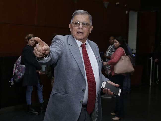 Bogotá, 22 de marzo de 2019. El excomandante guerrillero Rodrigo Granda rinde versión ante magistrados de la JEP como parte del expediente de los secuestros que investiga el tribunal. (Colprensa - Diego Pineda)