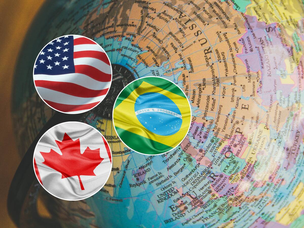 ¿Es más grande Brasil, Estados Unidos o Canadá? Área en kilómetros cuadrados y población comparados