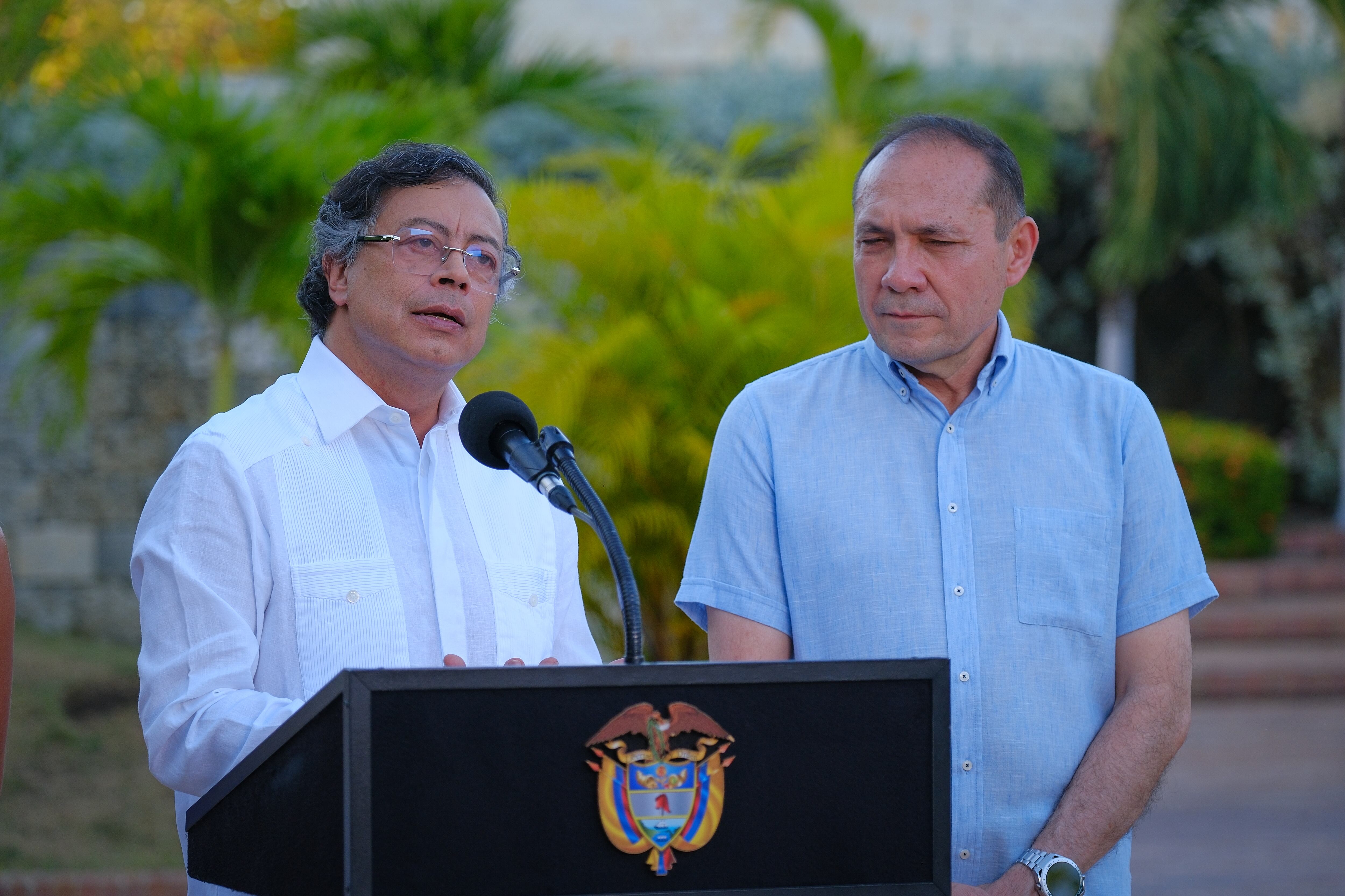 Gustavo Petro y Antonio Sanguino. Foto: Presidencia