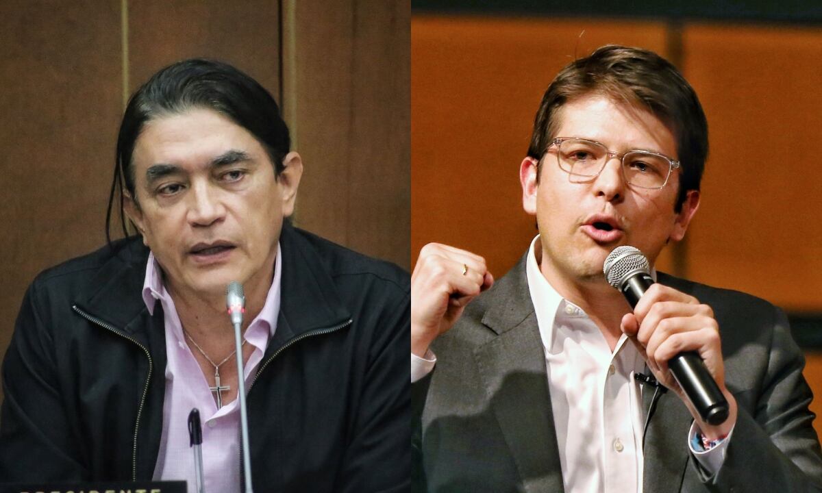 Gustavo Bolívar y Miguel Uribe Turbay. Fotos: Colprensa