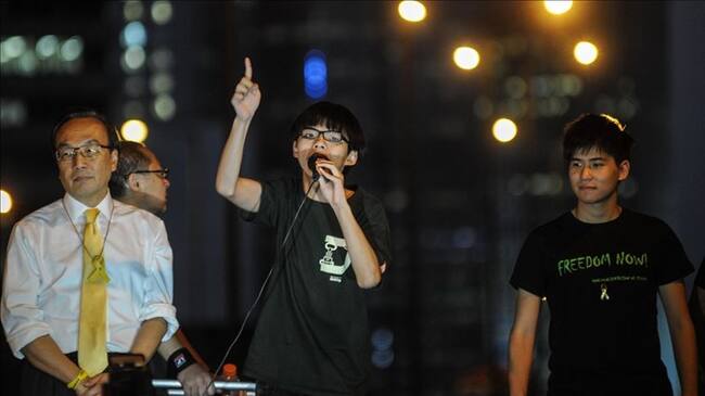 Detención de lideres de las protestas en Hong Kong. Foto: Agencia Anadolu