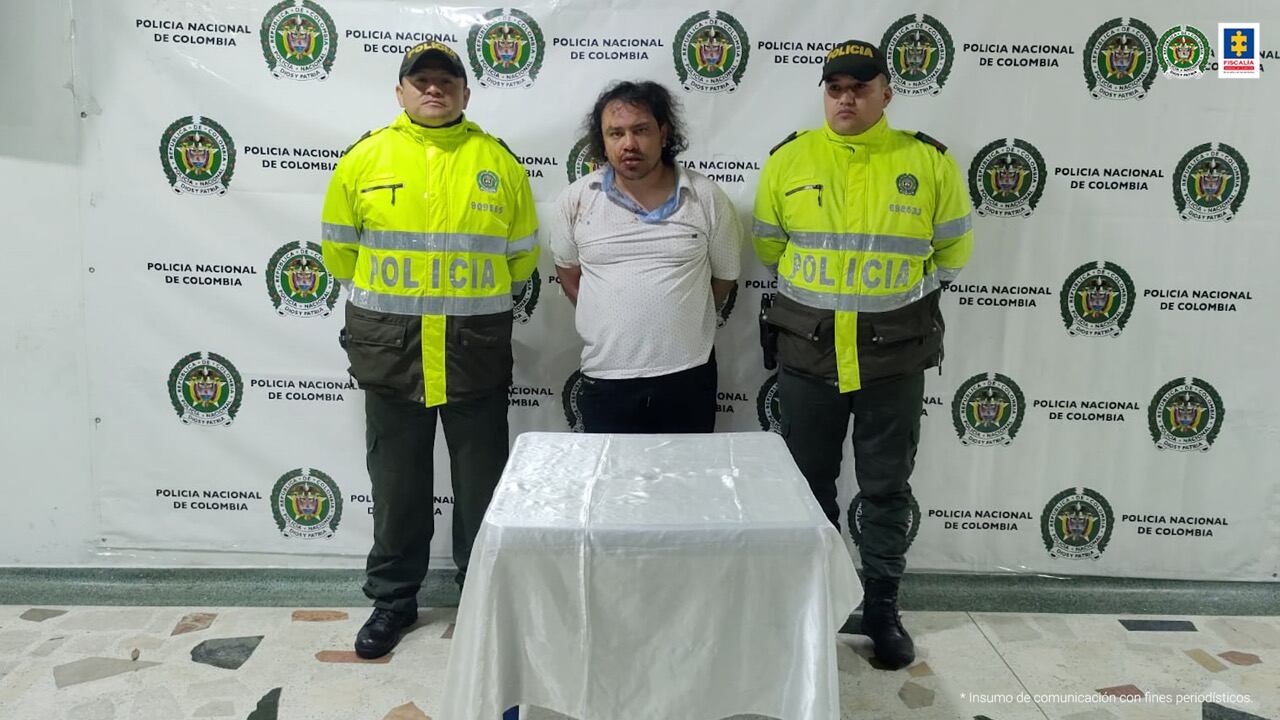 Captura de Dyverley González Flórez, hombre que habría asesinado a su mamá y su abuela en Bogotá. Foto: Policía Nacional y Fiscalía