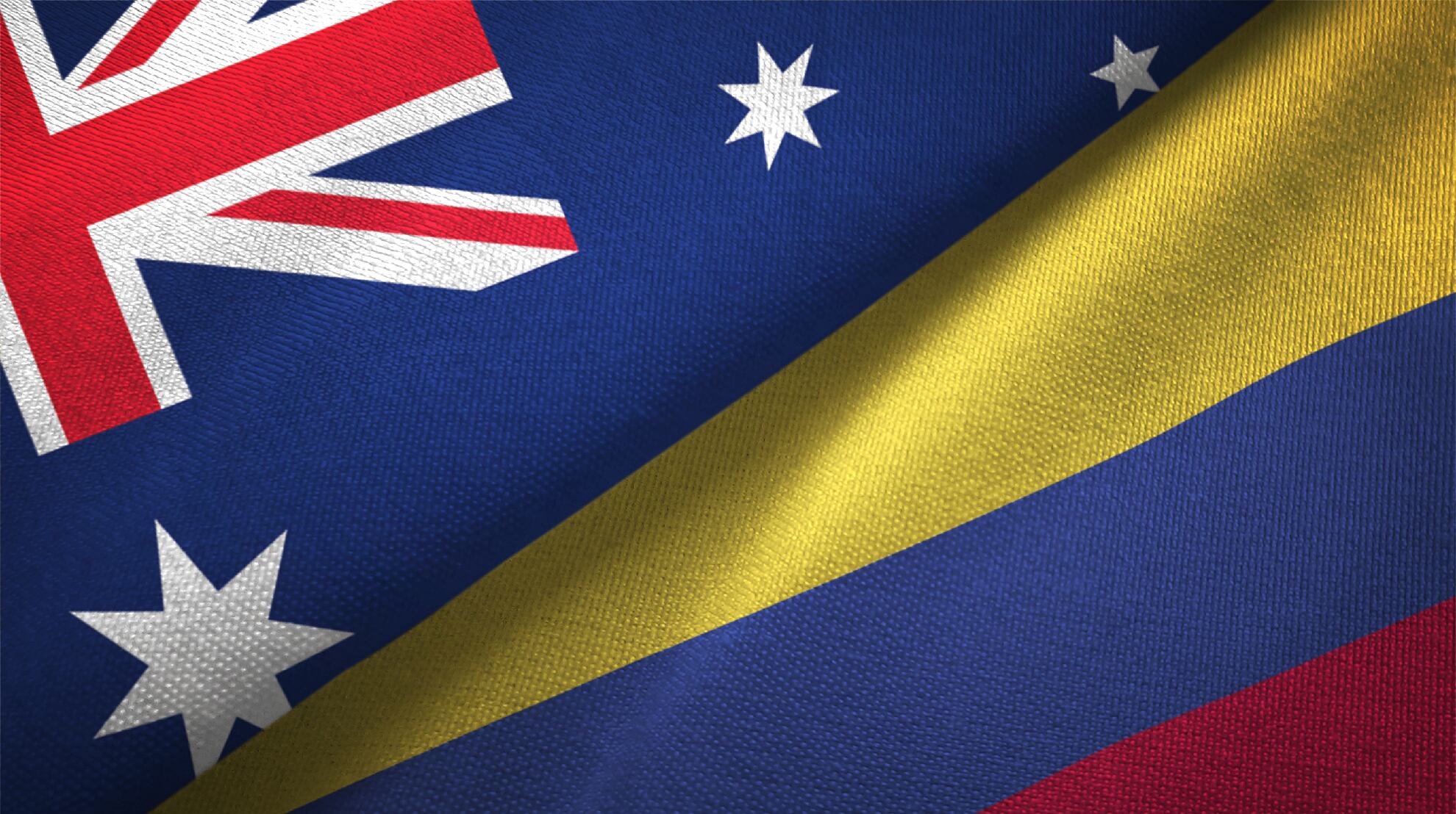 Banderas de Australia y Colombia.