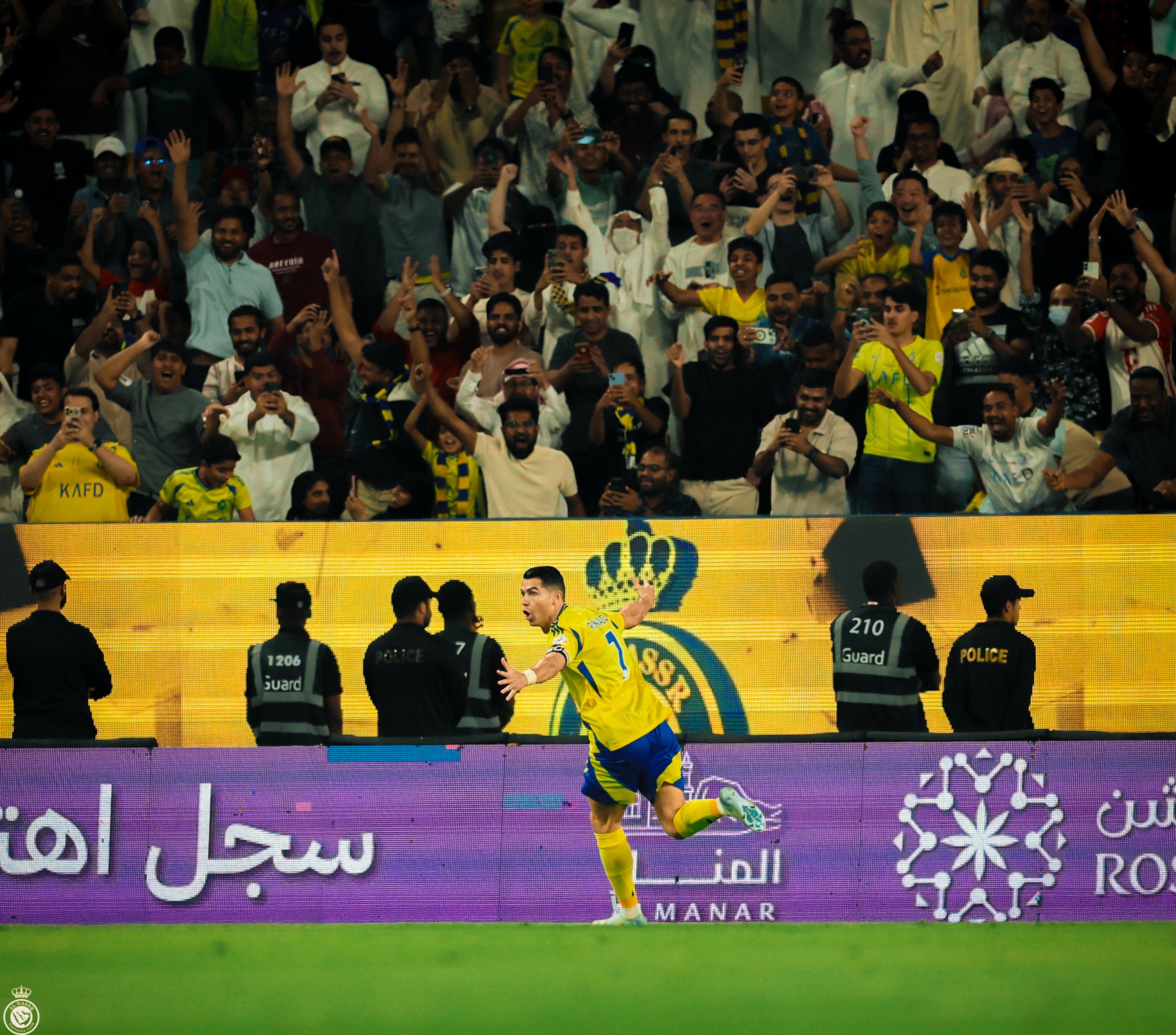 Cristiano Ronaldo celebra uno de sus goles con el Al-Nasrr. FOTO: Cuenta oficial de X Al-Nasrr