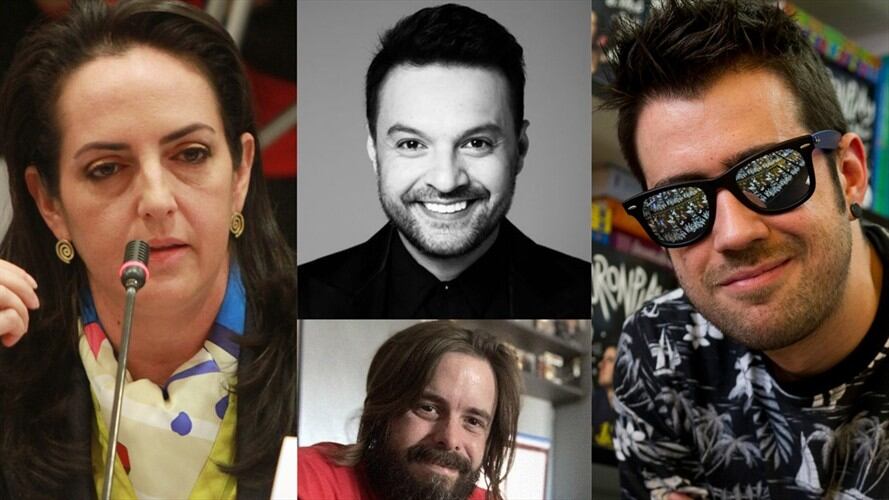 María Fernanda Cabal: Lista de personas a las que ha llamado guerrillero o comunista, entre ellos Julián Román, Auronplay y Dross Rotzank. Foto: Colprensa Germán Enciso - Juan Naharro Gimenez/ Getty Images – TWITTER: @JulianRoman - @eldiariodedross