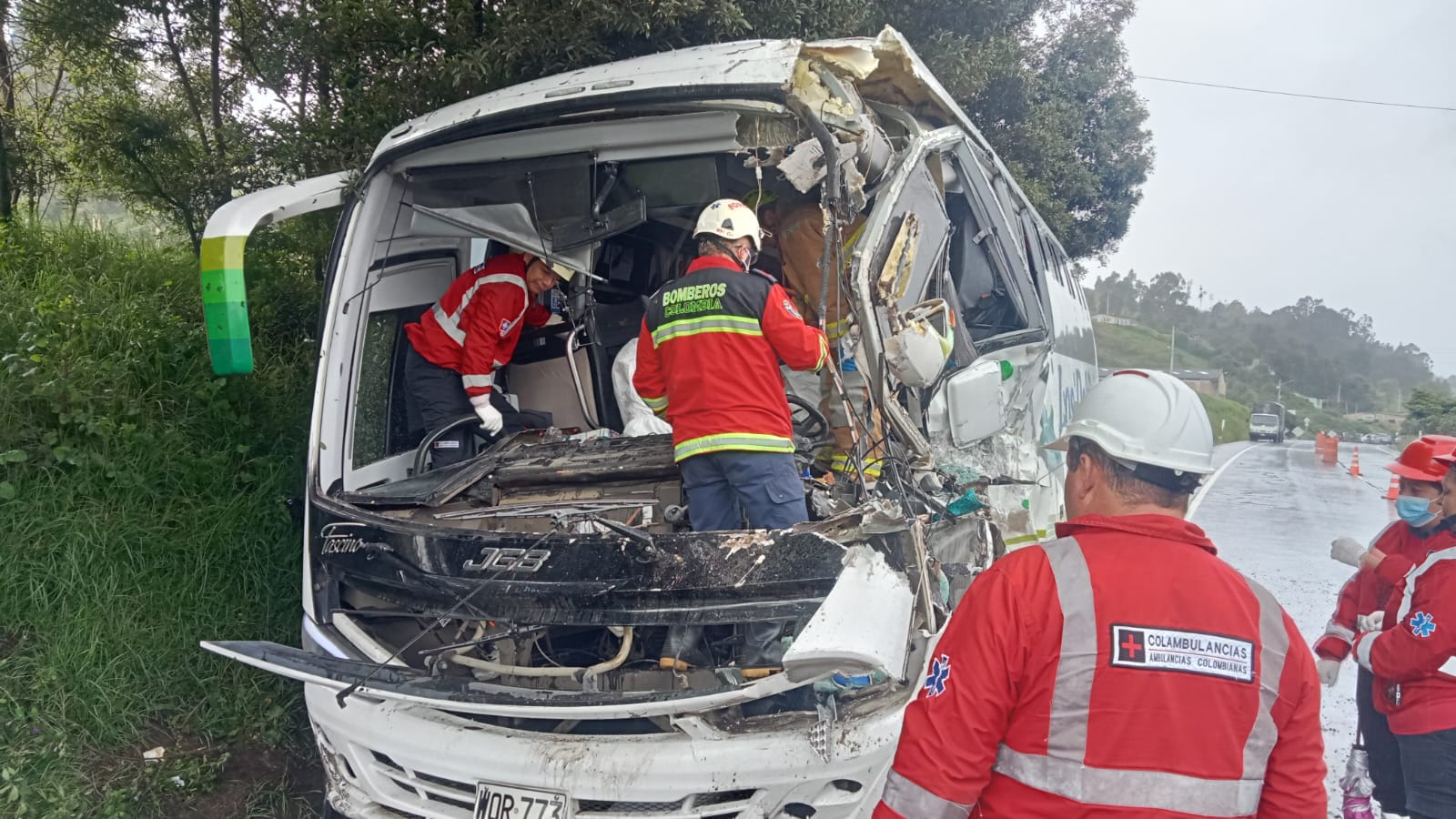 El accidente se registró entre los municipios de Chocontá y Villa Pinzón / Foto: Suministrada.