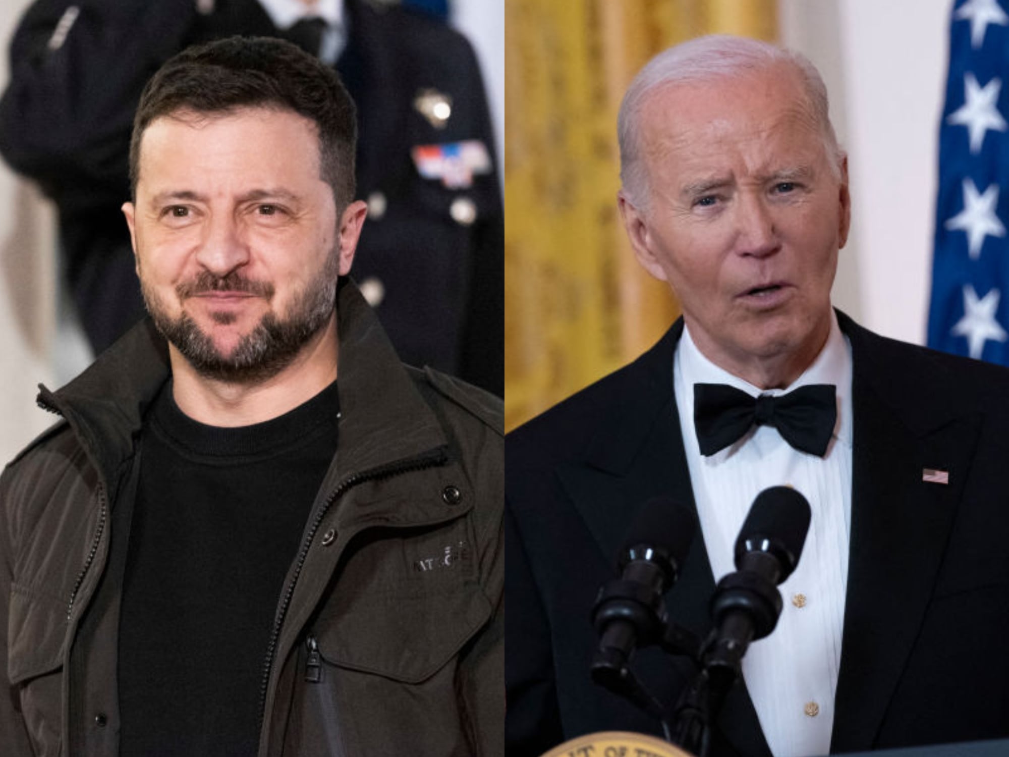 Volodimir Zelenski. I Foto: MAGALI COHEN/Hans Lucas/AFP via Getty Images. Joe Biden. I Foto: CHRIS KLEPONIS/AFP via Getty Images.