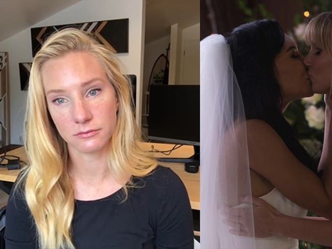 A la derecha, la actriz Heather Morris. A la izquierda, el matrimonio de Santana y Brittany en Glee:. Foto: Instagram Heather Morris/ Fox Image vía Getty Images