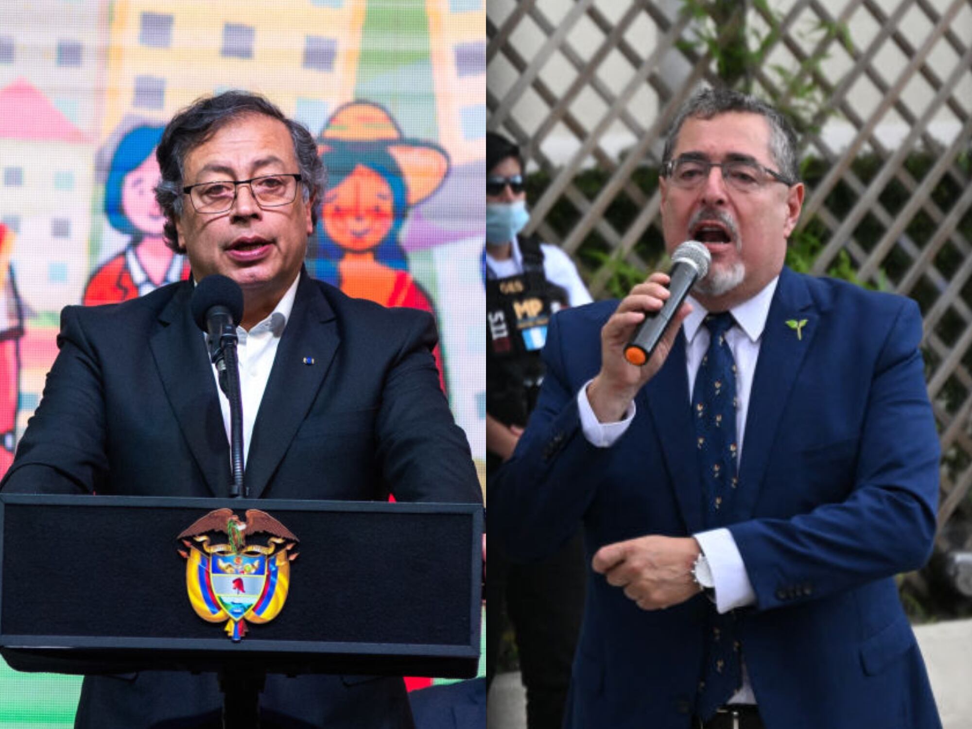 Gustavo Petro y Bernardo Arévalo. Fotos: Getty Images.