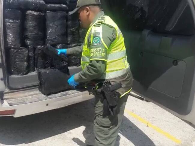 Las autoridades indicaron que el cargamento procedía del departamento del Cauca, y tendría como destino el Eje Cafetero. Foto: Policía.