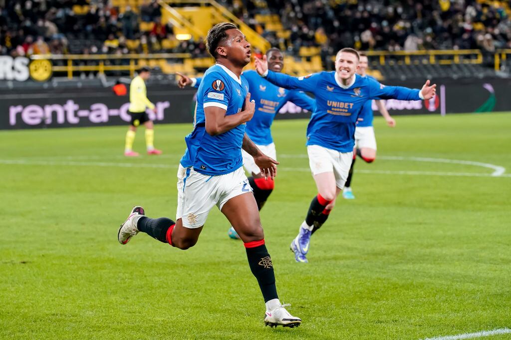 Alfredo Morelos celebra el gol ante Borussia Dortmund / Getty Images