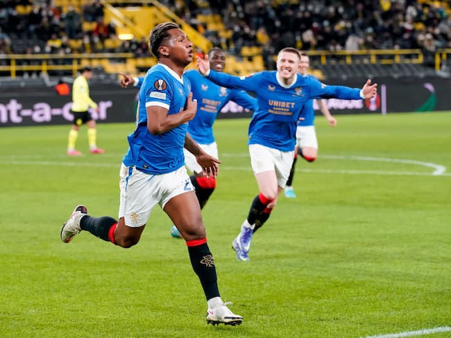 Alfredo Morelos celebra el gol ante Borussia Dortmund / Getty Images