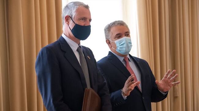 El presidente Iván Duque se reunió con el Minambiente Británico . Foto: Presidencia de la República
