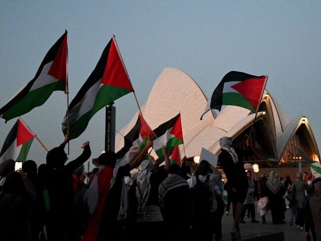 Portestas en Australia. (Photo by Izhar KHAN / AFP) (Photo by IZHAR KHAN/AFP via Getty Images)