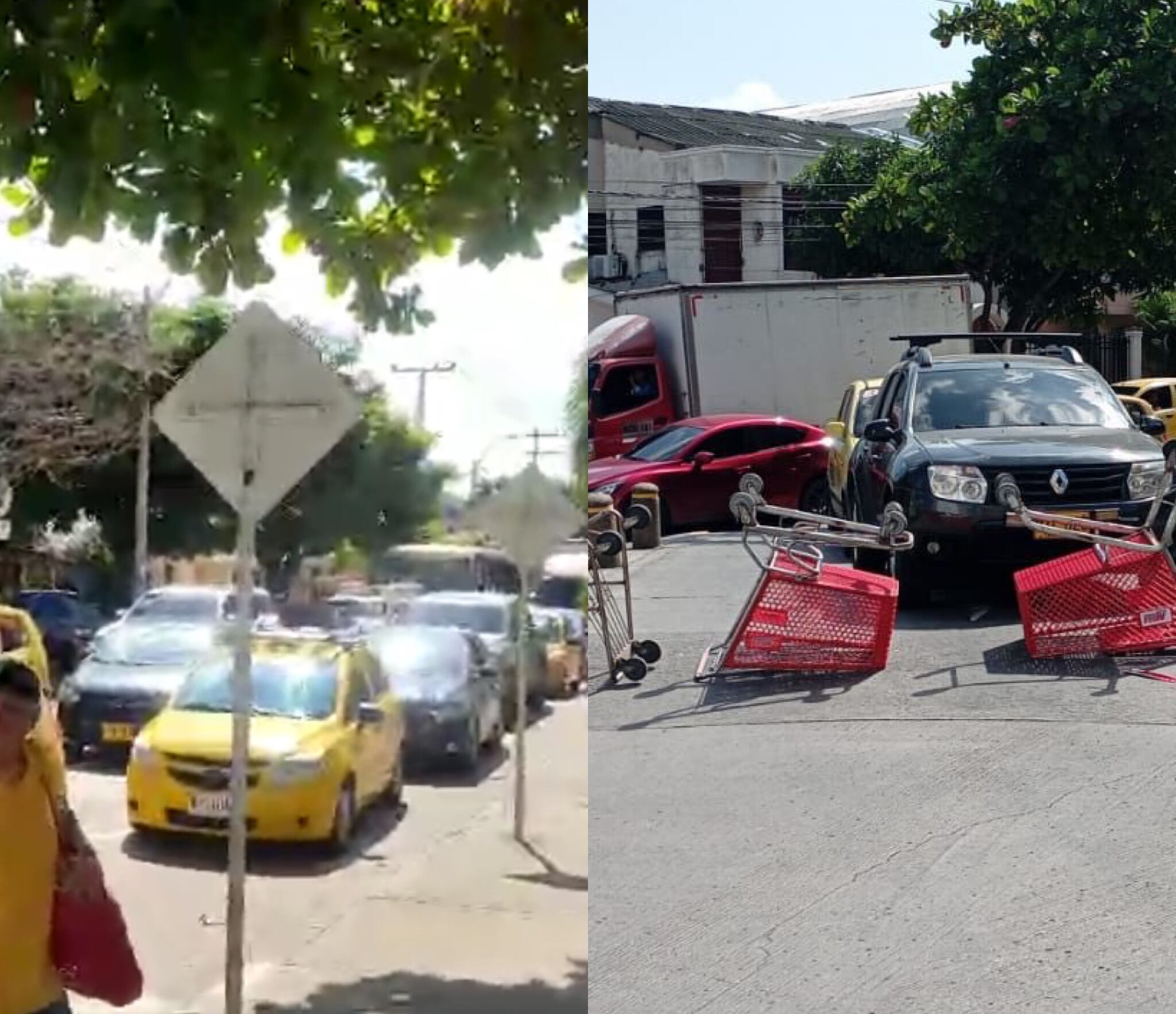 Foto: Bloqueos en Barranquilla contra Air-e. Suministrada.