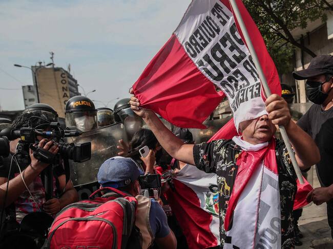 Imagen de referencia protestas Perú. Foto: EFE.