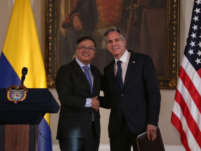 Rueda de Prensa del Presidente Gustavo Petro y Antony Blinken, secretario de estado de Estados Unidos en el Palacio de Nariño. (Colprensa - Camila Díaz)