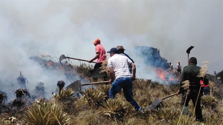 El incendio se presenta desde el pasado 16 de febrero.. Foto: Gestión del riesgo