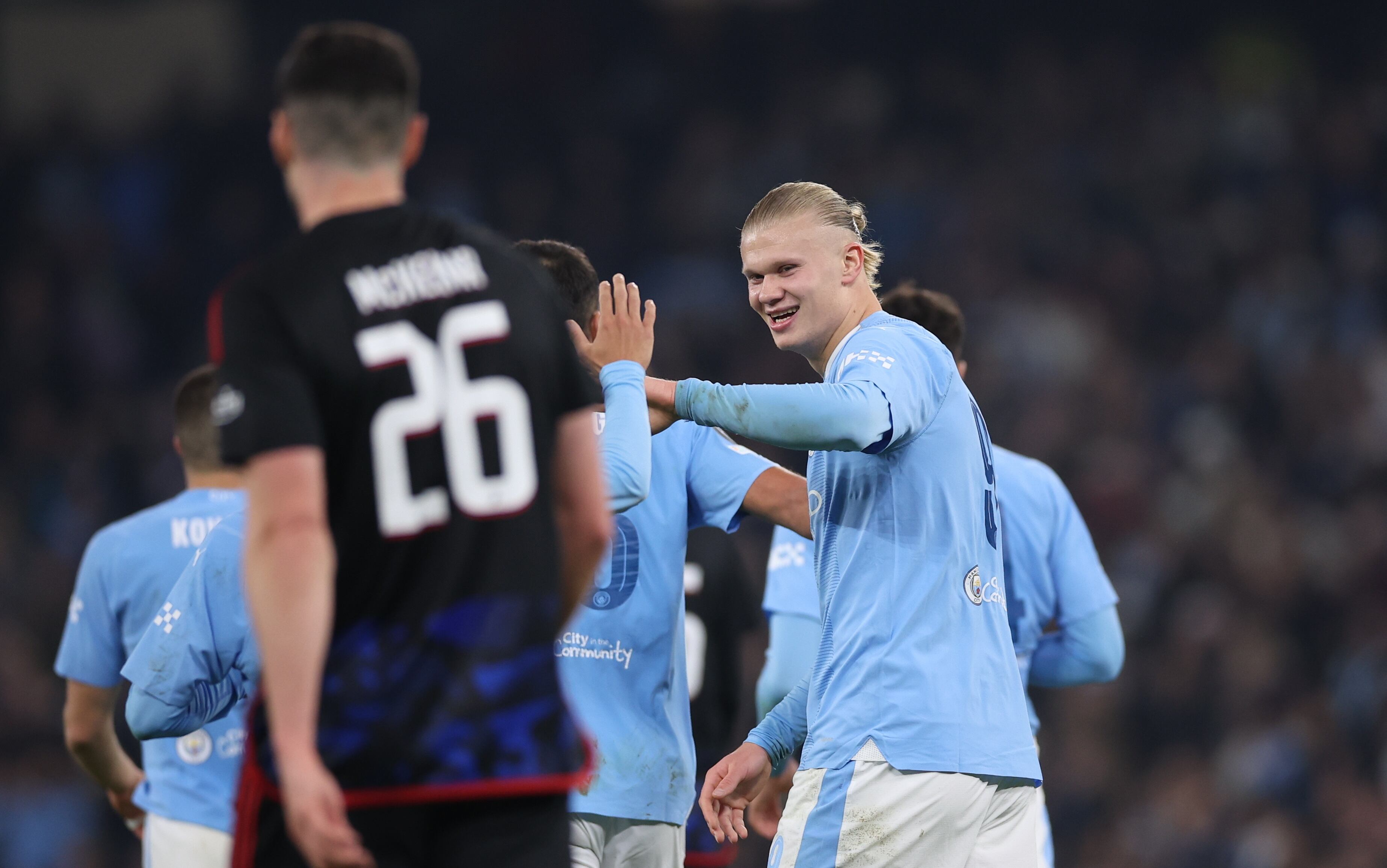 Manchester City selló su pase a cuartos en Champions League derrotando 1-3 al Copenhague. Foto: EFE/EPA/ADAM VAUGHAN