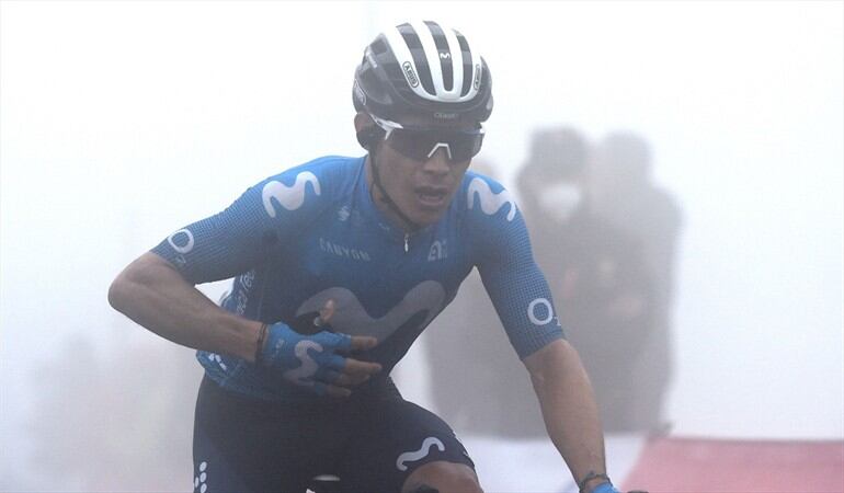 Miguel Ángel López, ciclista colombiano del Movistar Team ganó la etapa 18 de la Vuelta a España. Foto: MIGUEL RIOPA/AFP via Getty Images