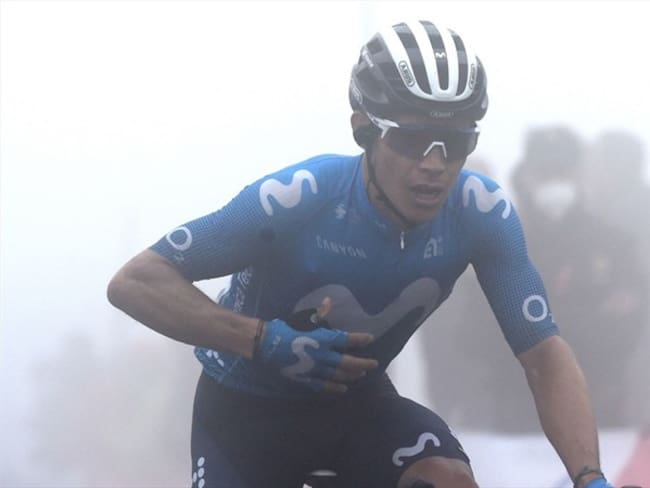 Miguel Ángel López, ciclista colombiano del Movistar Team ganó la etapa 18 de la Vuelta a España. Foto: MIGUEL RIOPA/AFP via Getty Images