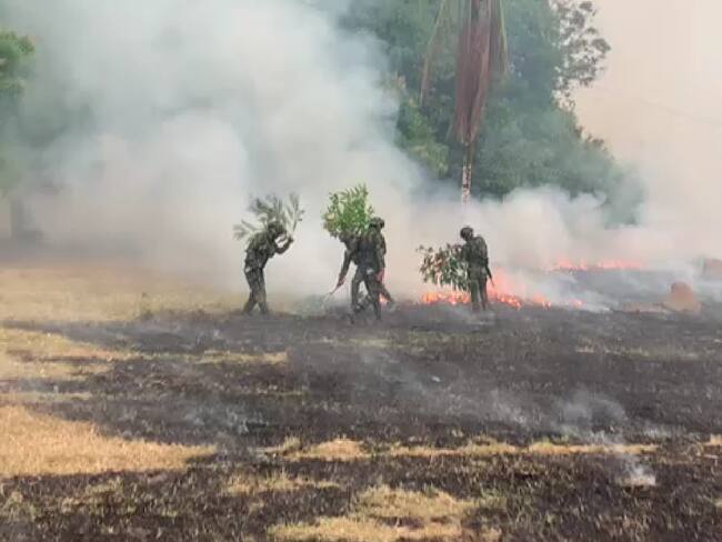 Ejército en el Bajo Cauca Antioqueño. Foto: Captura de video Ejército