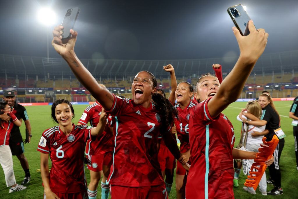 Seleccion Colombia Femenina Sub-17 celebración vs Nigeria. Foto: Getty Images