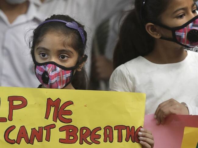 Una protesta contra la contaminación en Nueva Delhi el 6 de noviembre del 2016. Foto: Associated Press - AP