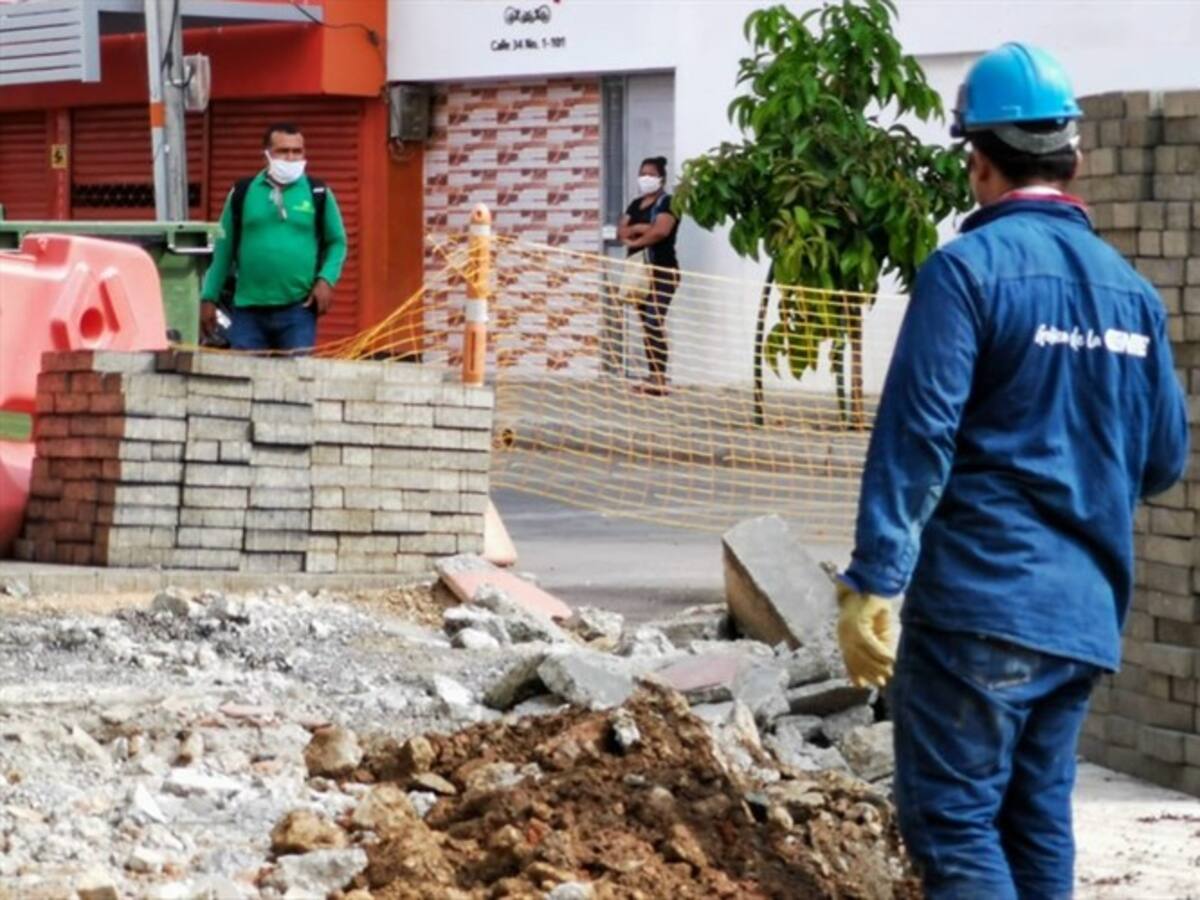 En cuarentena reinician obras en el centro de la ciudad de Montería