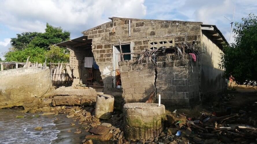 Erosión costera arrasó con 22 viviendas y cementerio de Bahía Rada, Moñitos. Foto: Suministrada