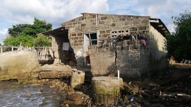 Erosión costera arrasó con 22 viviendas y cementerio de Bahía Rada, Moñitos. Foto: Suministrada